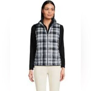 Lands' End/women’s NWT Black, White and Gray Checkered Women's Vest size S 6-8